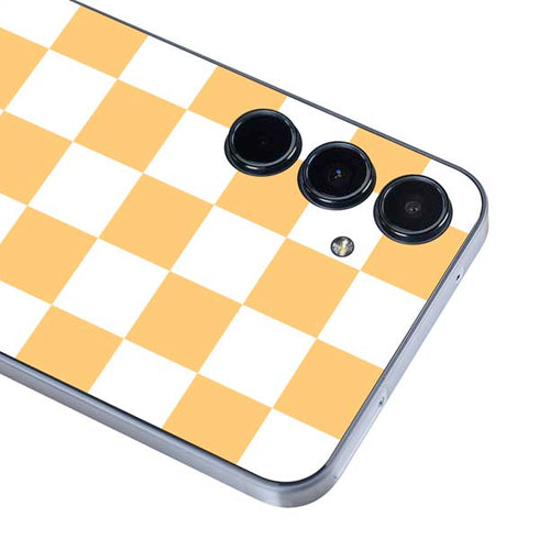 Yellow and White Checkerboard Galaxy A35 5G Skin
